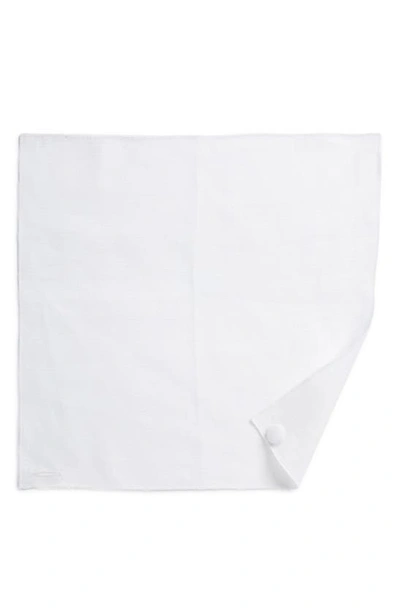 Shop Clifton Wilson Solid Linen Pocket Square In White