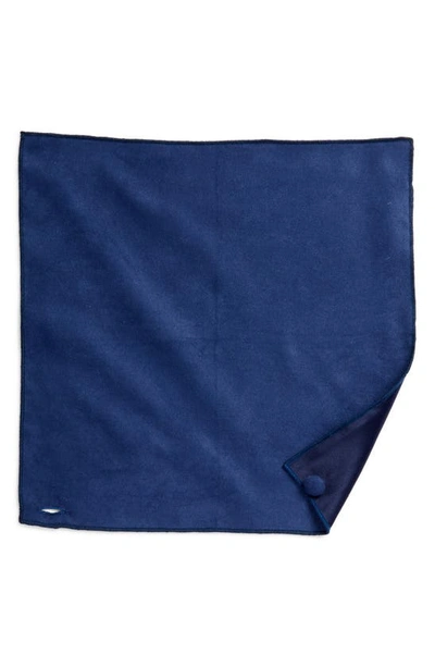 Shop Clifton Wilson Solid Sueded Cotton Pocket Square In Navy