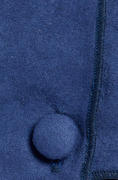 Clifton Wilson Solid Sueded Cotton Pocket Square In Navy