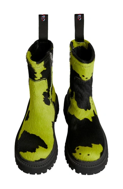 Shop Camperlab Eki Genuine Calf Hair Boot In Green/ Black