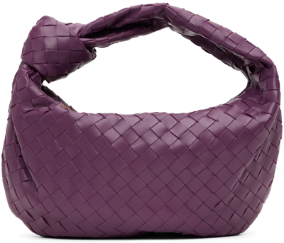 Shop Bottega Veneta Purple Teen Jodie Shoulder Bag In 5024 Egg Plant Gold