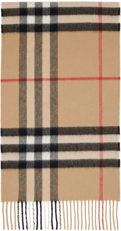 Shop Burberry Beige Classic Check Scarf In Archive Beige