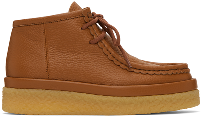 Chloé Jamie Textured-leather Ankle Boots In 242 Caramello