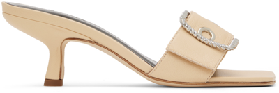 Shop By Far Beige Davina Mules In Sbl Sable