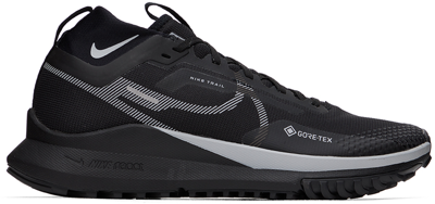 Shop Nike Black React Pegasus Trail 4 Sneakers In Black/wolf Grey-refl