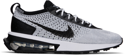 Shop Nike Gray Air Max Flynit Racer Sneakers In Pure Platinum/black-