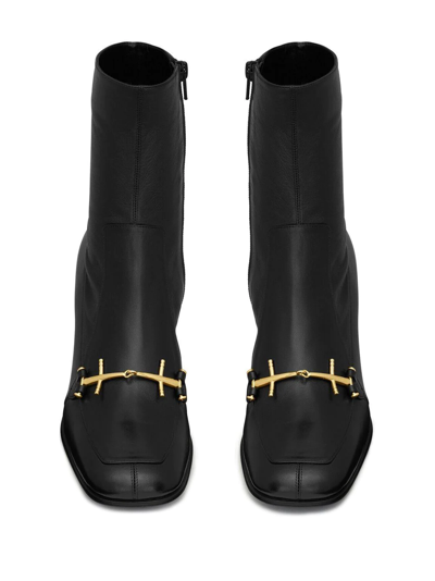 Shop Saint Laurent Beau 75 Ankle Boots In Black