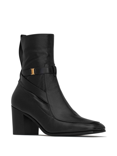 Saint Laurent Michelangelo 75 Ankle Boots In Black