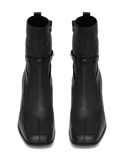Saint Laurent Michelangelo 75 Ankle Boots In Black