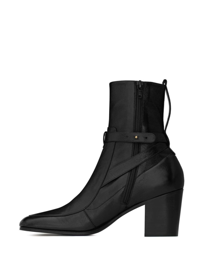 Saint Laurent Michelangelo 75 Ankle Boots In Black