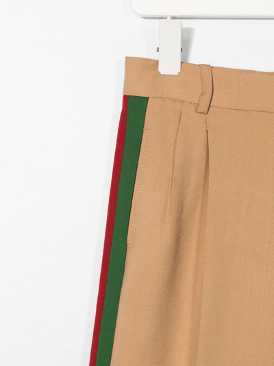 Shop Gucci Pleated Tailored-cut Trousers In Brown