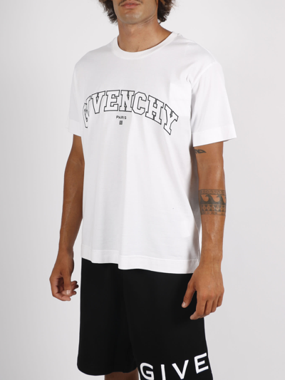 Shop Givenchy College Embroidered T-shirt In White