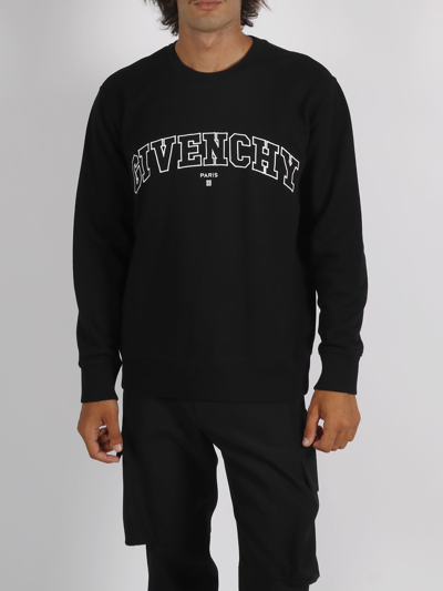 Shop Givenchy College Embroidered Sweatshirt In Black