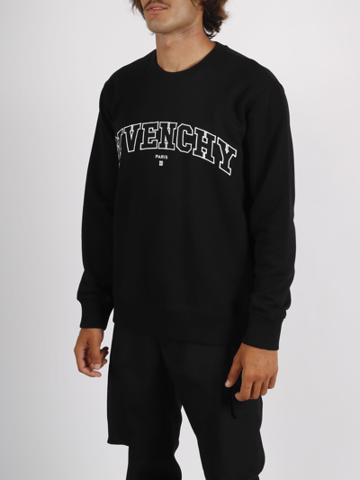 Shop Givenchy College Embroidered Sweatshirt In Black