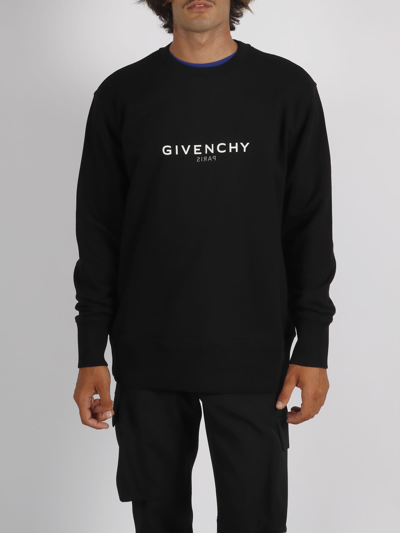 Givenchy Classic Fit Sweatshirt With Reverse Print In Black | ModeSens