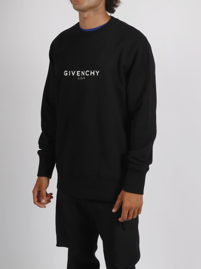 Givenchy Classic Fit Sweatshirt With Reverse Print In Black | ModeSens