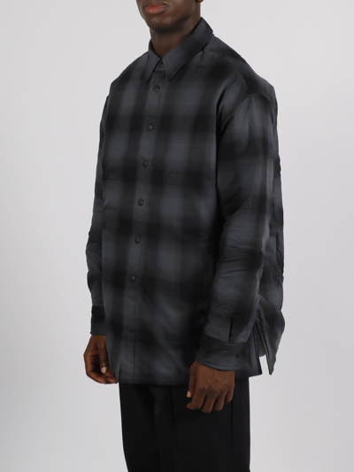 Shop Givenchy 4g Overshirt In Grey