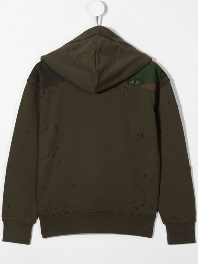 Shop Dsquared2 Green Cotton Hoodie In Verde