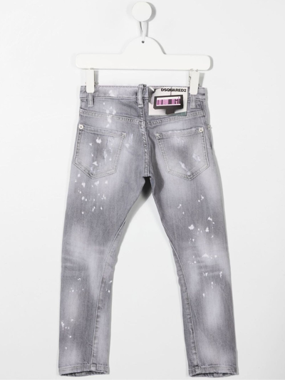 Shop Dsquared2 Grey Cotton Jeans In Grigio