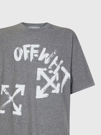 Shop Off-white Paint Script T-shirt In Grey
