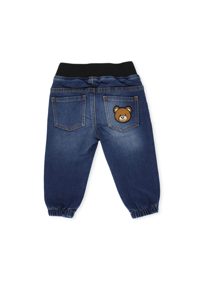 Shop Moschino Jeans With Logo In Blue Night