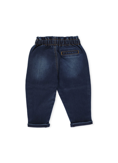 Shop Moschino Teddy Bear Jeans In Blu Navy