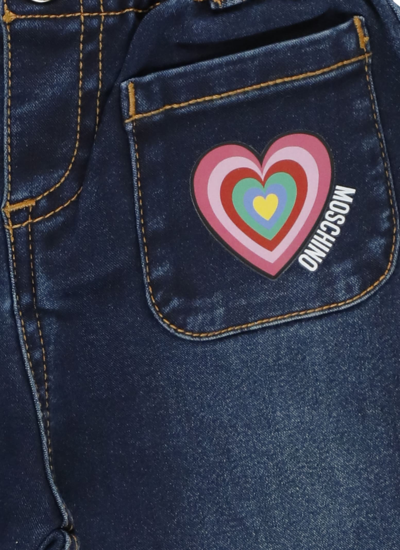 Shop Moschino Teddy Bear Jeans In Blu Navy