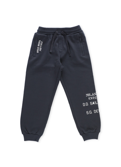 Shop Dolce & Gabbana Sweatpants With Logo In Blu Scurissimo 1