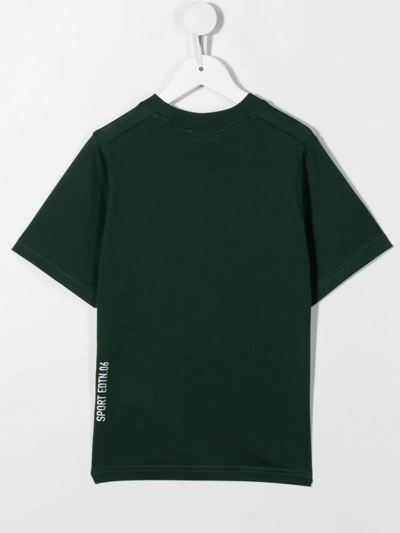 Shop Dsquared2 Kids Green T-shirt With Patch D2kids Sport Edtn.06 In Verde Scuro