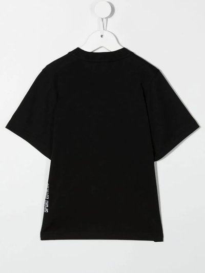 Shop Dsquared2 Kids Black T-shirt With Patch D2kids Sport Edtn.06 In Nero