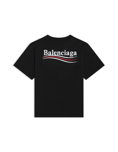 Shop Balenciaga Kids Political Campaign T-shirt In Black Cotton In Black/white