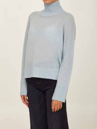 Shop Allude Light-blue Wool Cashmere Sweater