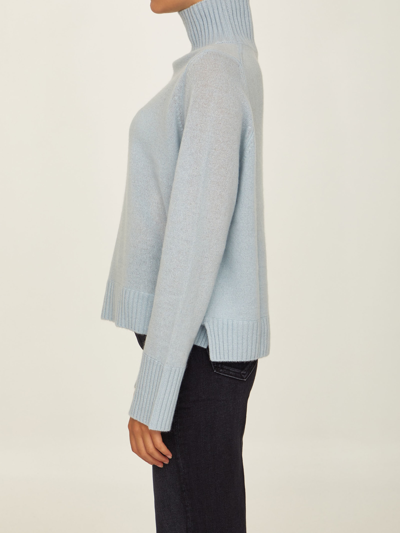 Shop Allude Light-blue Wool Cashmere Sweater