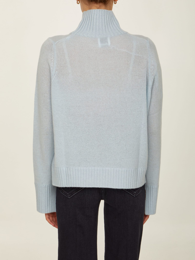 Shop Allude Light-blue Wool Cashmere Sweater