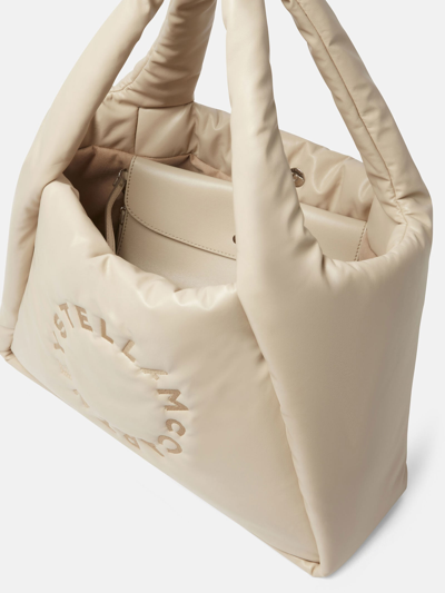 Shop Stella Mccartney Stella Logo Puffy Tote Bag In Cream