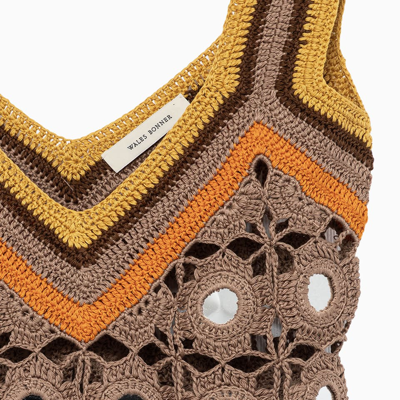 Shop Wales Bonner Marimba Crochet Top In Camel