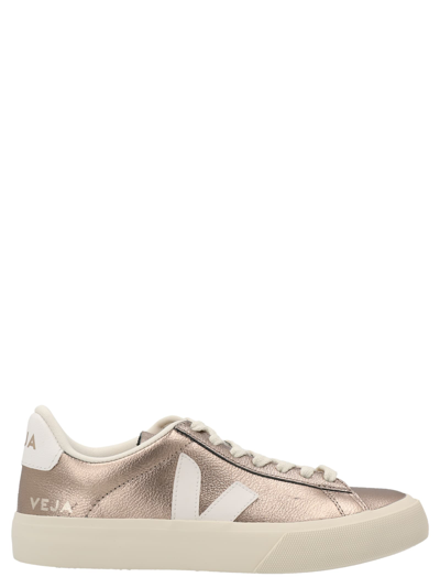 Shop Veja Campo Sneakers In Gold