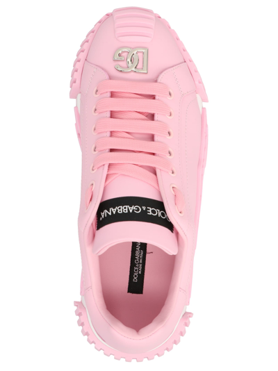 Shop Dolce & Gabbana Logo Sneakers In Pink