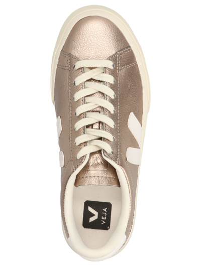 Shop Veja Campo Sneakers In Gold