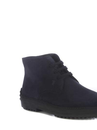 Shop Tod's Ankle Boots Tods In Suede In Blu