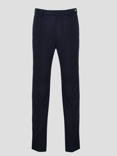 Shop Tagliatore Wool Stretch Tailored Trousers In Blue