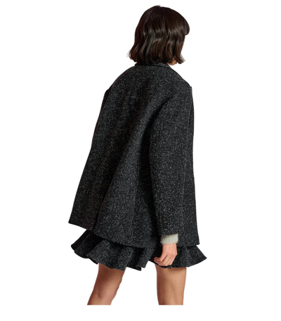 Shop Essentiel Antwerp Chaud Black Bouclé Oversized Blazer In Nero