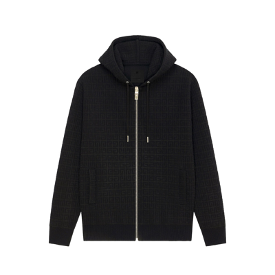 Shop Givenchy Hoodie In 4g Jacquard In Black