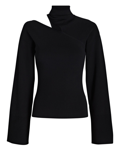 Shop A.l.c Edith Rib Knit Turtleneck Sweater In Black