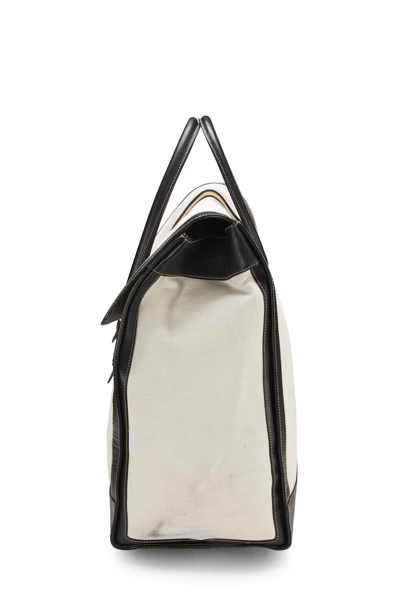 Pre-owned Gucci White Canvas Web Travel Satchel Xl