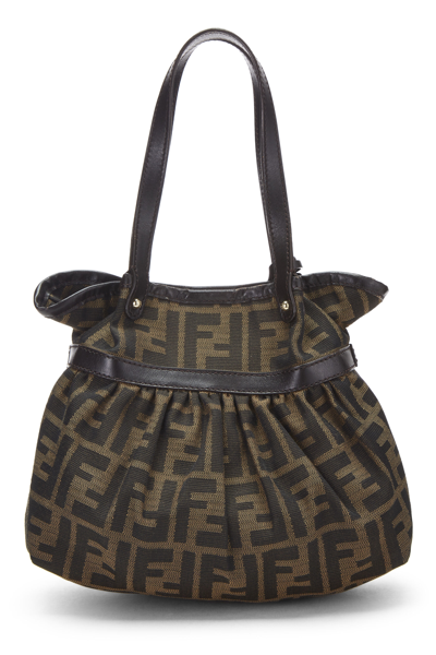 Pre-owned Fendi Brown Zucca Canvas Chef Handbag Mini