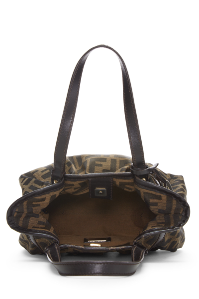 Pre-owned Fendi Brown Zucca Canvas Chef Handbag Mini