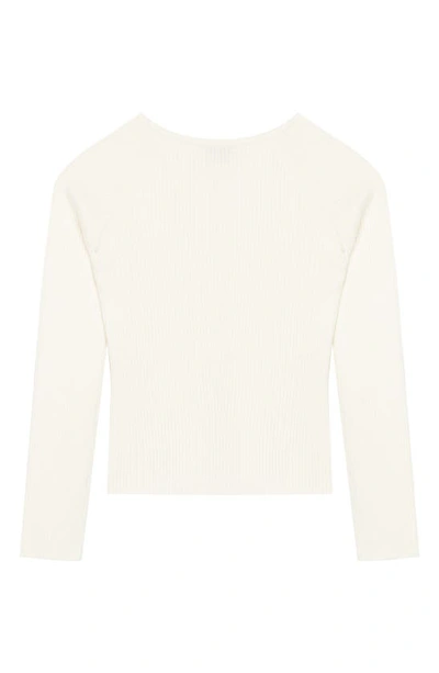 Shop Habitual Kids' Pointelle Detail Rib Sweater In Off-white