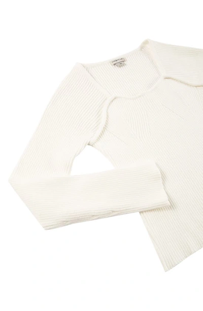 Shop Habitual Kids' Pointelle Detail Rib Sweater In Off-white