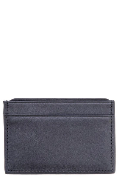 Shop Royce New York Personalized Rfid Leather Card Case In Navy Blue- Deboss